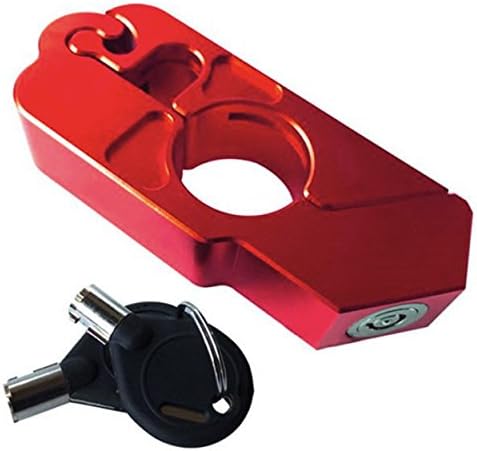 Racing 1 Motorcycle Grip Lock By Secure Your Motorcycle/Bike/ATV/Moped/Scooter. Locks Your Grip/Brake/Throttle/Handlebar (Red)