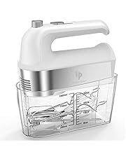 Hand Mixer Electric, 450W Kitchen Mixers with Scale Cup Storage Case , Turbo Boost / Self-Control Speed + 5 Speed + Eject Button + 5 Stainless Steel Accessories, For Easy Whipping Dough, Cream , Cake