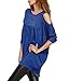 THANTH Womens Cold Shoulder Off T-Shirt Dress Loose Fits Casual Long Juniors Top