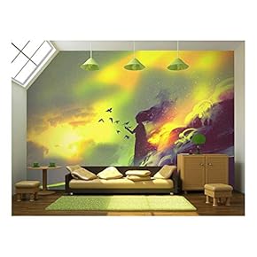 Burning Woman,Illustration Painting - Removable Wall Mural | Self-Adhesive Large Wallpaper - 66x96 inches