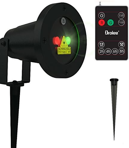Droiee Laser Christmas Light with RF Remote Control, Laser Star Projector show for Halloween, Christmas, Holiday, Party, Landscape and Garden Decoration