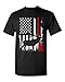 Deer Antlers Gun Hunting American Flag Patriotic DT Adult T-Shirt Tee (XXX Large, Black)