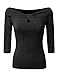 Vivalace Womens Beautiful Lace Sleeve Twist Front Off Shoulder Slim Fit T shirts