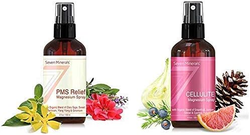 Seven Minerals Magnesium Oils Bundle - PMS 4oz + Cellulite 4oz
