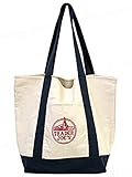 Reusable Fashion Tote Bag From Trader Joe's. Heavy-duty Cotton Canvas Shoulder Bag with Handles.