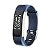 moreFit Fitness Tracker, Slim HR Plus Heart Rate Smart Bracelet Pedometer Wearable Waterproof Activity Tracker Watch, Silver/Blue