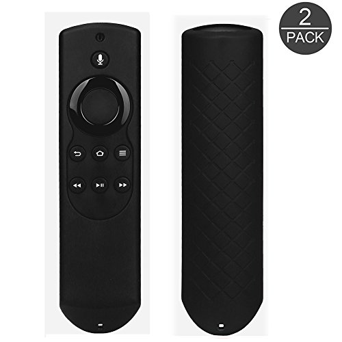 (Pack of 2) Akwox Case for 5.9" Alexa Voice Remote for Fire TV and Fire TV Stick with Lanyard (NOT Work for 5.5' Fire TV Voice Remote) - Black