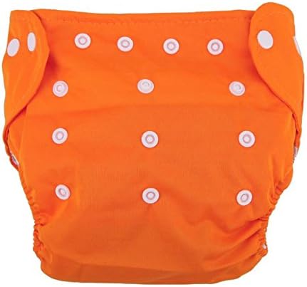 Tinny Tots Cloth Diaper Reusable Nappy Washable Free Size Adjustable Waterproof (Orange)