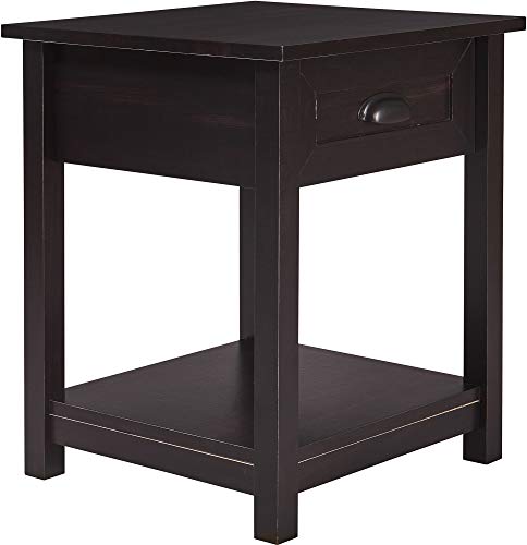 Click Decor Click Decor Bailey Wood Nightstand Accent Living Room End Table With 1 Cub Handle Drawer Black From Amazon Daily Mail