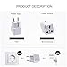 European Travel Plug Adapter, Power Plug Schuko Type E/F for Germany, France, Europe, Russia,South Korea,Egypt, Iran, Indonesia,2-Pin Grounded Plug (Type E/F,3 Pack, Grounded)- White Color