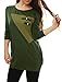 Allegra K Ladies Contrast Color Loose Tunic Green S