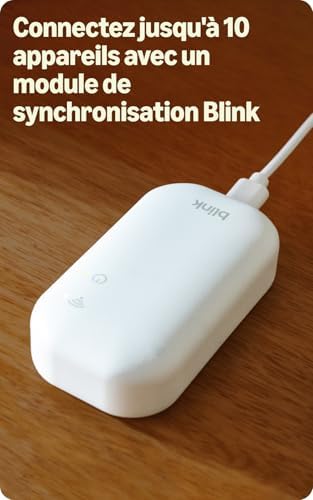 Caméra extérieure 2K+ Blink (nouvelle génération)—Caméra de surveillance connectée sans fil, résolution vidéo 2K, audio amélioré, module de synchronisation de base inclus, système de 4 caméras, blanc