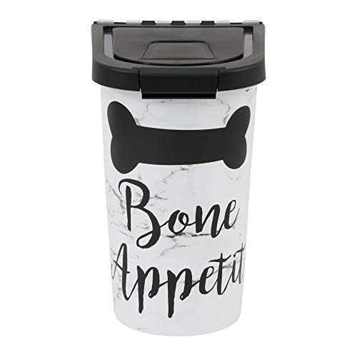 Paw Prints Plastic Pet Food Bin, Bone Appetit Design, 7 LB