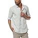 East Castle Mens Casual 100% Linen Comfort Long Sleeve Button Up Shirt