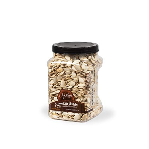 Jaybee's Nuts Pumpkin Seeds In Shell (19 oz) Dry Roasted Salted - Great for Daily Snack Plenty to Share Reusable Jar Kosher Certified