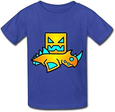 Geometry Dash Artwork Dinosaur Boy Short Sleeve Tshirt RoyalBlue