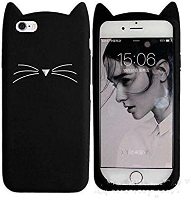 Aafiya Mobile Cover for Apple iPhone 7 Plus 3D Cartoon Series Cute Cat Beard Silicone Case Cover for Apple iPhone 7 Plus - Black