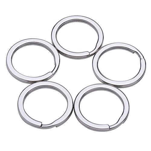 PandaHall Elite 304 Stainless Steel Key Chain Compnents Clasp 32mm Rings Findings 5pcs/bag