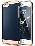 iPhone 6S Case, iPhone 6 Case, Caseology [Savoy Series] Slim Two-Piece Slider [Navy Blue] [Chrome Rose Gold] for Apple iPhone 6S and iPhone 6 - Navy Blue