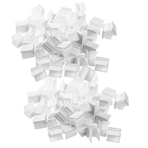 D-worthy 100pcs White Color Pen Holder Clip Adhesive for sticking on White Board Desk Car Bulletin Board