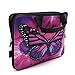 iColor Purple Butterfly 9 9.7 Inch Tablet Sleeve Carrying Bag Neoprene Travel Briefcase Cover Portable Case Pouch with Handle