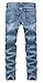Men's Ripped Skinny Distressed Destroyed Zipper Slim Jeans Pants with Holes 8533