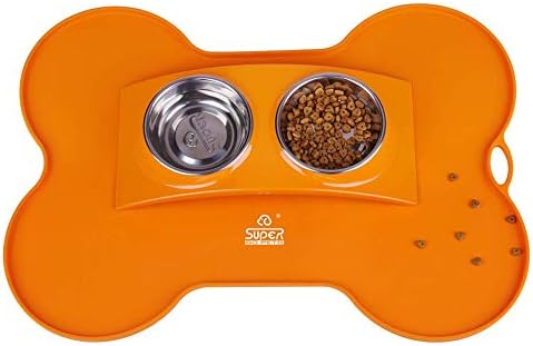 Estera Comida Antideslizante Impermeable Tapete para Comer para Comedero Doble Super Design Alfombrilla para comedero Perro de Silicona