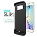 Galaxy S6 Edge Battery Case: Stalion Stamina Rechargeable Extended Charging Case (Jet Black) 3500mAh Protective Charger Cover with LED Charge Indicator Light