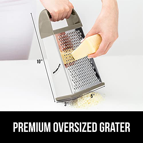 Gorilla Grip Box Grater, Stainless Steel, 4Sided Graters with