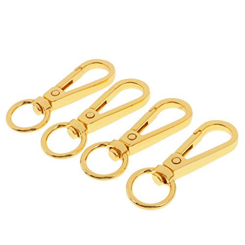 Dovewill 4 Pieces Alloy Lobster Swivel Clasps Clips Bag Key Ring Hook Keychain Hook Jewelry Findings - Gold, 12mm