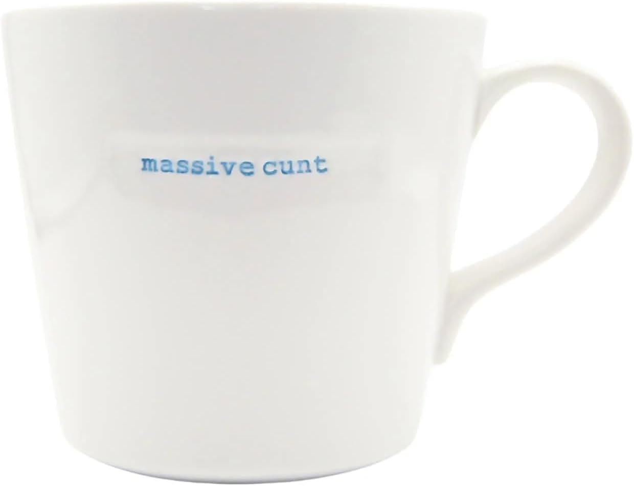 Keith Brymer Jones - **Rude** Word Range - Large Ceramic White Mug - Massive cunt - 500ml - Gift Boxed