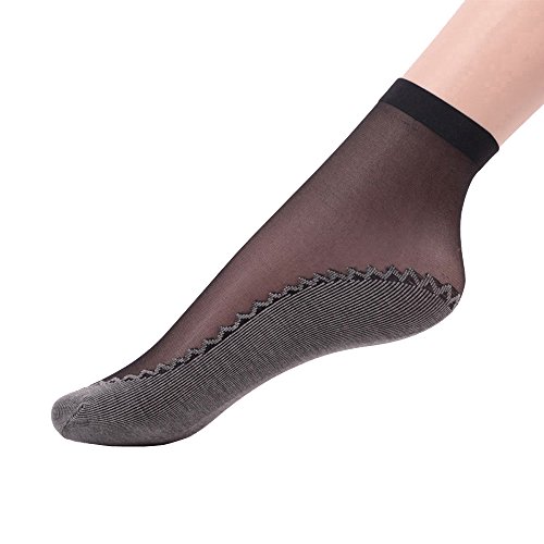 Wcysin 3 Pairs Women's Ankle High Sheer Wire Socks