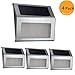 ELELINK LED Solar Light, 4 Pack Outdoor Stainless Steel LED Solar Step Light; Illuminates Wall,Stairs, Deck, Patio, Etc (4 Pack)