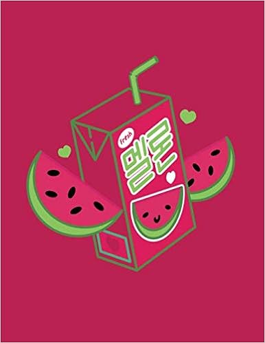 Notebook Cute Melon Juice Notebook Journal Diary Kawaii Aesthetic Vaporwave Japan Japanese South Korea Korean 8x11 1 Lined Pages Kawaii Books Papers Amazon Com Books