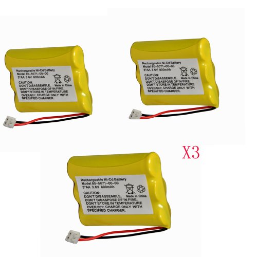 3 Pack Replacement Vtech 80-5071-00-00 Cordless Phone Battery 3 .6V 800mAh