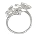 EleQueen Women's Silver-tone Pave Cubic Zirconia 3 Butterfly Bridal Cocktail Ring Clear Size 7