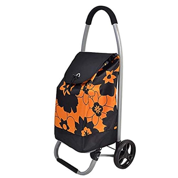 カートを登るカート折りたたみ車古い小さなカートポータブルカートスーパープッシュカート 色 オレンジ