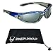 Bikershades Chrome and Blue Frame Anti Glare Mirrored Motorcycle Sunglasses with Rhinestones Foam Padded for Women
