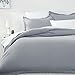 Amazon Basics Lightweight Microfiber 3-Piece Duvet Cover Set with Snap Buttons, King, Dark Grey, Solid