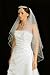 SAMKY 2T 2 Tier Classic Pencil Edge Bridal Wedding Veil - Ivory Fingertip Length 36
