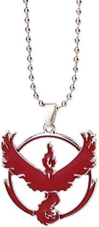 Gym Badges Box Men Jewelry Necklace Personalized for Anime Fan with Pokemon Go Game Team Pendant-Team Valor(FBA)