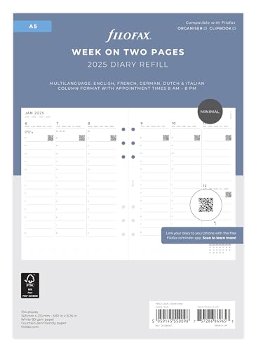 A5 Minimal week on two pages vertical w/appts 2025