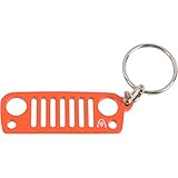 Alien Sunshade Jeep Wrangler JK JKU Grill Keychain, Made of Laser Cut Stainless Steel, Features Iconic D-Ring Connector (Krush Orange)