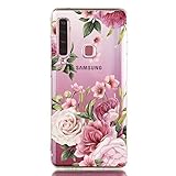 Galaxy A9 2018 Case, A9 Star Pro Case, Gift_Source Thin Soft Silicone Clear Phone Case Flower Design Flexible TPU Bumper Protective Cover for Samsung Galaxy A9 2018/A9 Star Pro/A9s 6.3