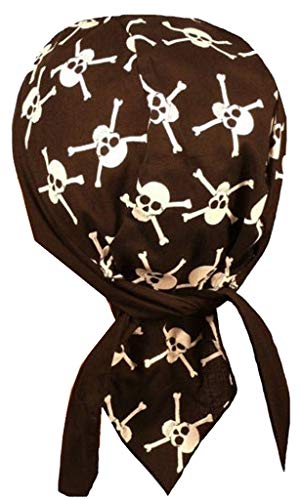 Skull Cap Biker Caps Headwraps Doo Rags - Skull & X Bones GID