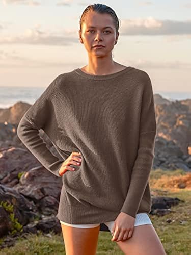 ANRABESS Women’s Long Sleeve Waffle Knit Sweater Button Down Open Front  Casual Cardigan Detached Turtleneck