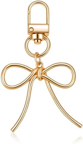 HJGPL Gold Twist Knot Clasp Bag Charm Keychain D-Ring Keychain