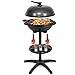 Giantex Electric Grill Indoor Outdoor, Non-stick Grill Griddle Plate, 3 Cooking Zones, Temperature Control, Drip Tray, 1350W 200sq.in BBQ Grill for Balcony Apartments Backyard Party Camping (Black)