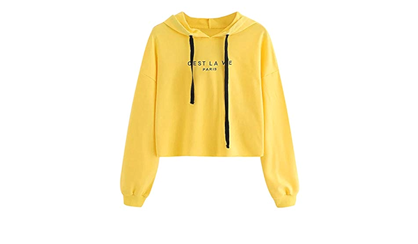 yellow moletom com capuz for teenage girl