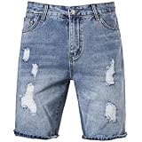 thumbnail image 2 of Men's Stretch Slim Fit Denim Shorts – Rolled Hem, Button Closure, Casual Half Pants 2 of 6